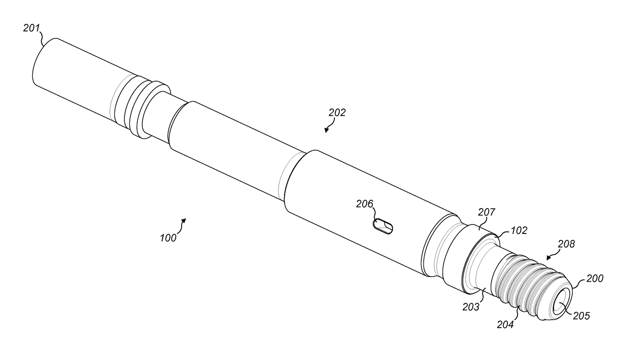 Drill rod or adaptor with strengthened spigot coupling