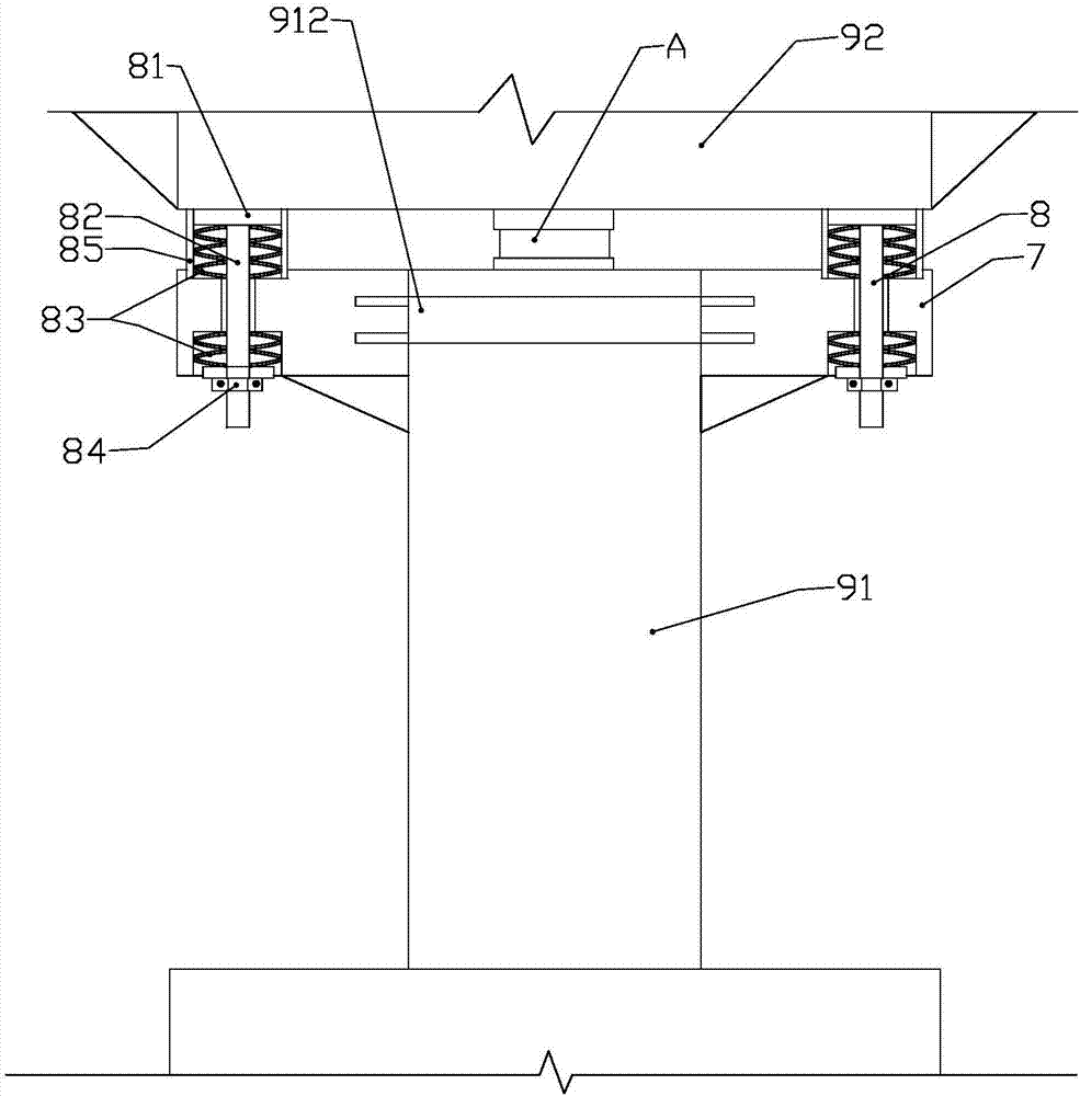 Anti-overturning structure of bridge with single column pier