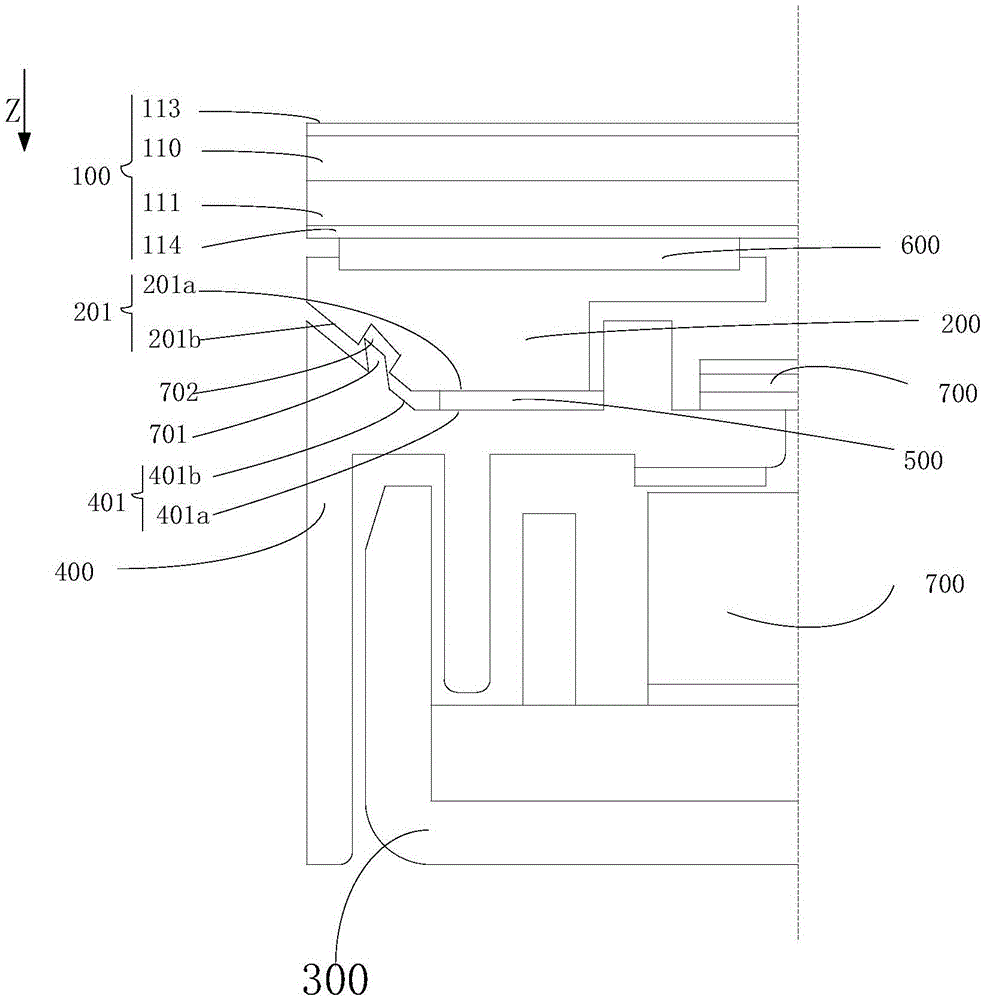 A frameless display device