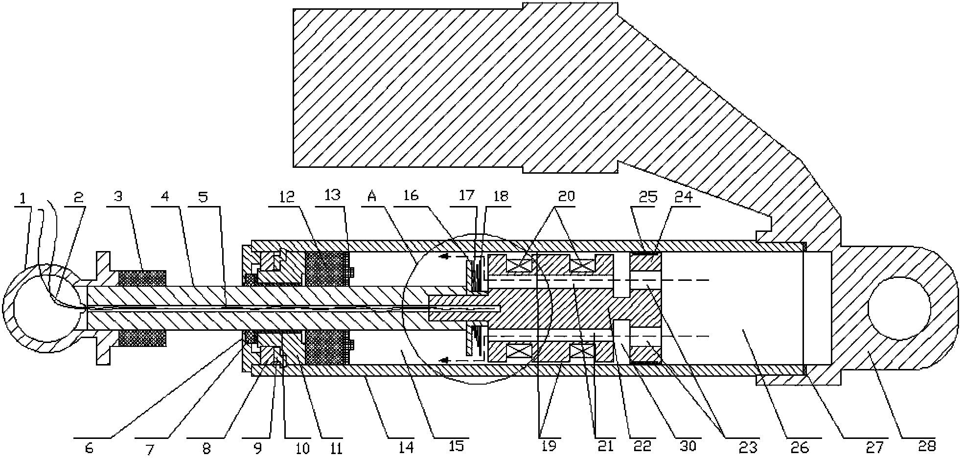 Magneto-rheological damper with asymmetrical controllable damping characteristic