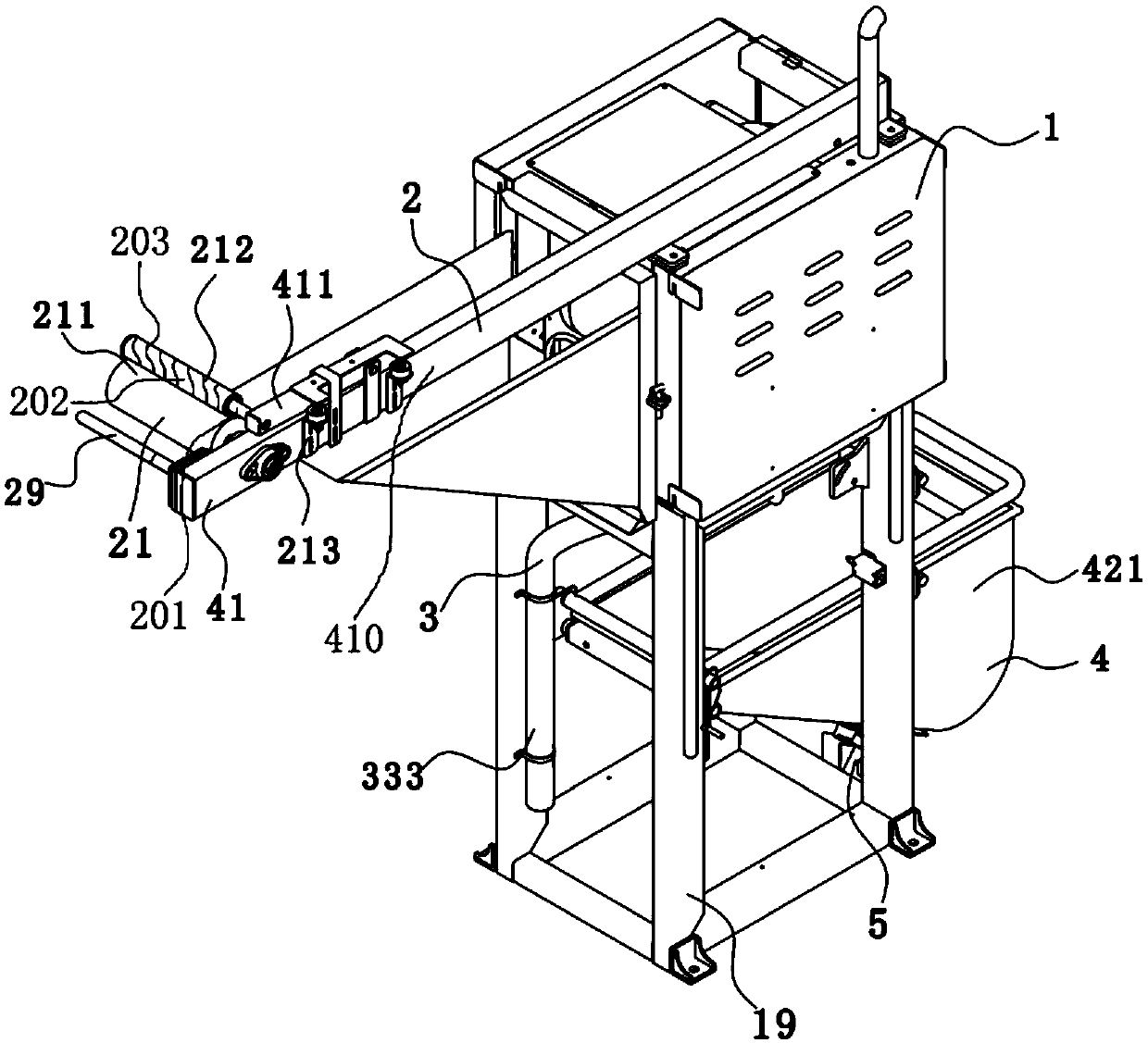 A printing and dyeing fabric squeezing device