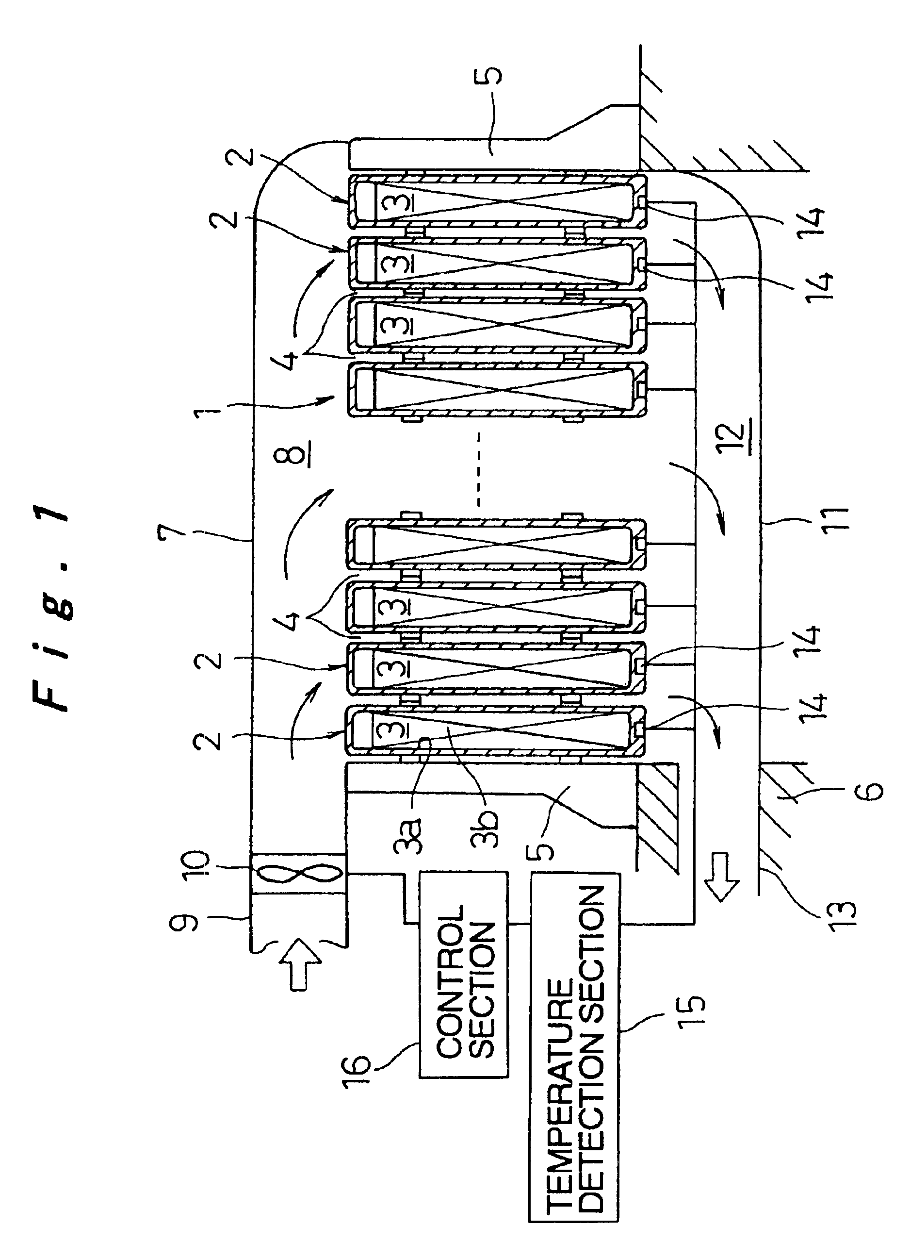 Cooling device for battery pack and rechargeable battery