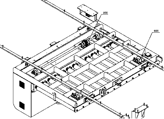 Lithium battery-powered bi-directional-movement rail guided vehicle