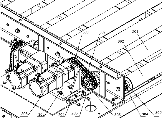 Lithium battery-powered bi-directional-movement rail guided vehicle