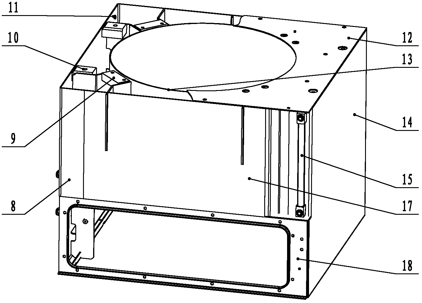 Square-outside circular-inside cavity oil expansion tank for transformer of locomotive