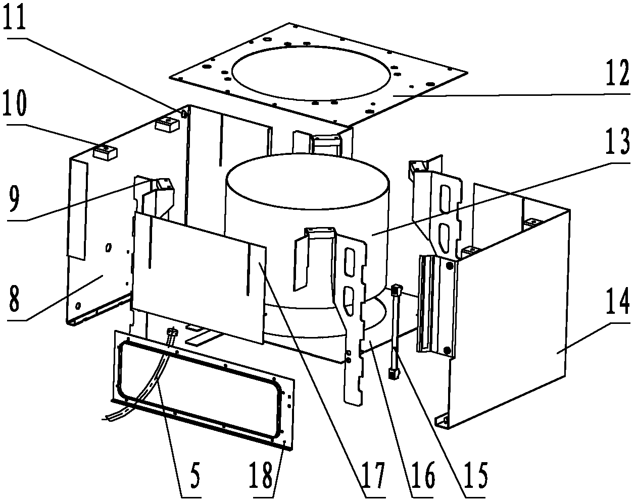 Square-outside circular-inside cavity oil expansion tank for transformer of locomotive