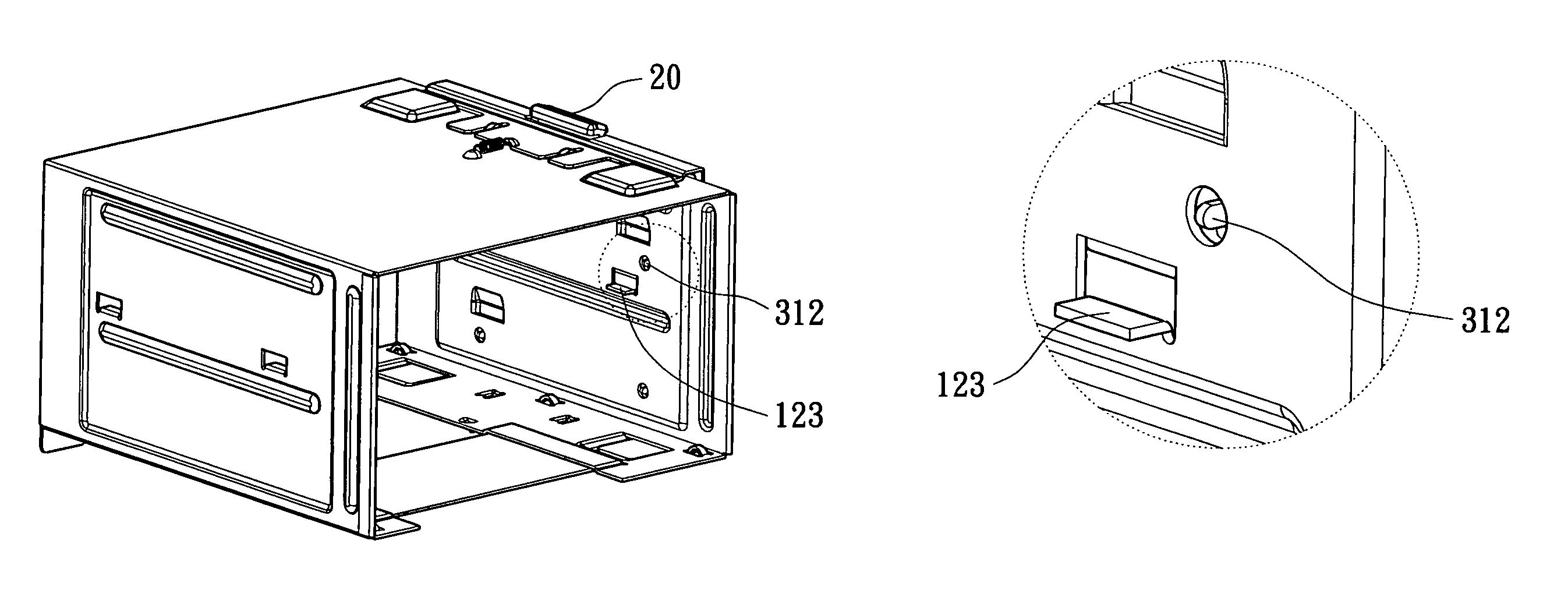 Modular fixture for a data storage unit inside a computer