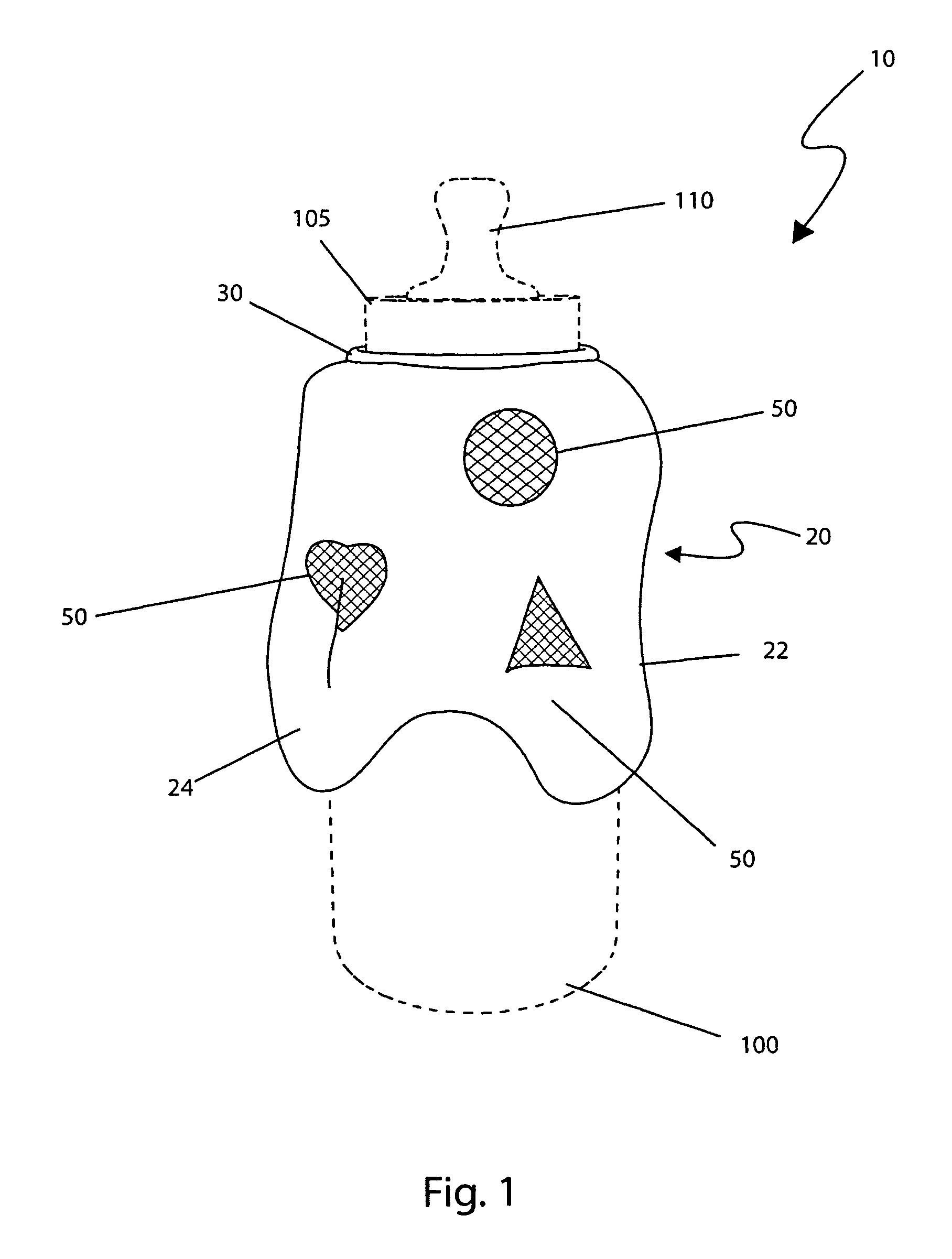 Absorbent device for an infant feeding bottle