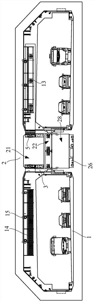 Tunnel structure with rectangular cross section