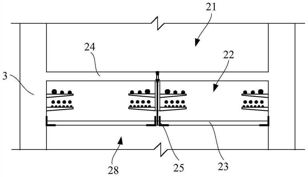 Tunnel structure with rectangular cross section