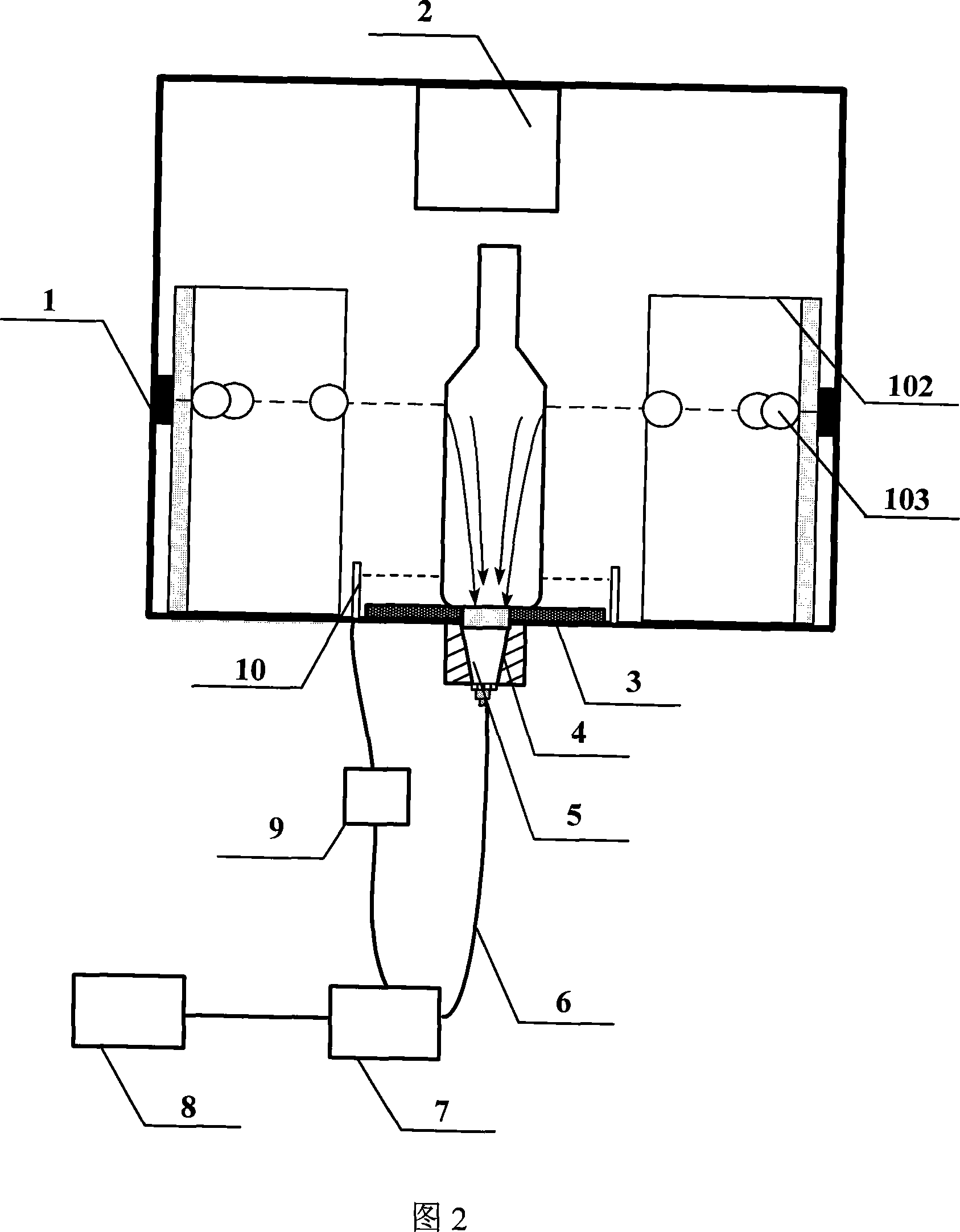 Bottle-contained yellow wine quality index on-line detection method and device