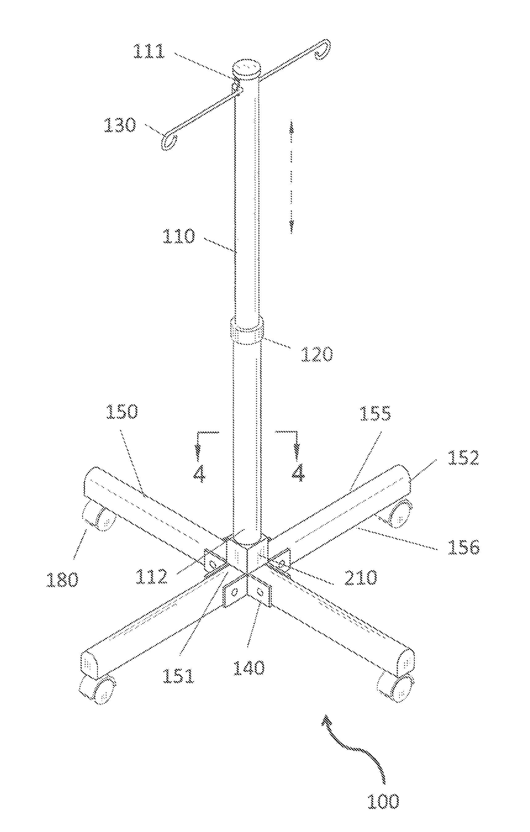 Collapsible intravenous fluid pole system