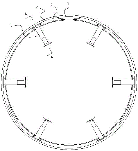 A built-in tire burst emergency device with a cylinder