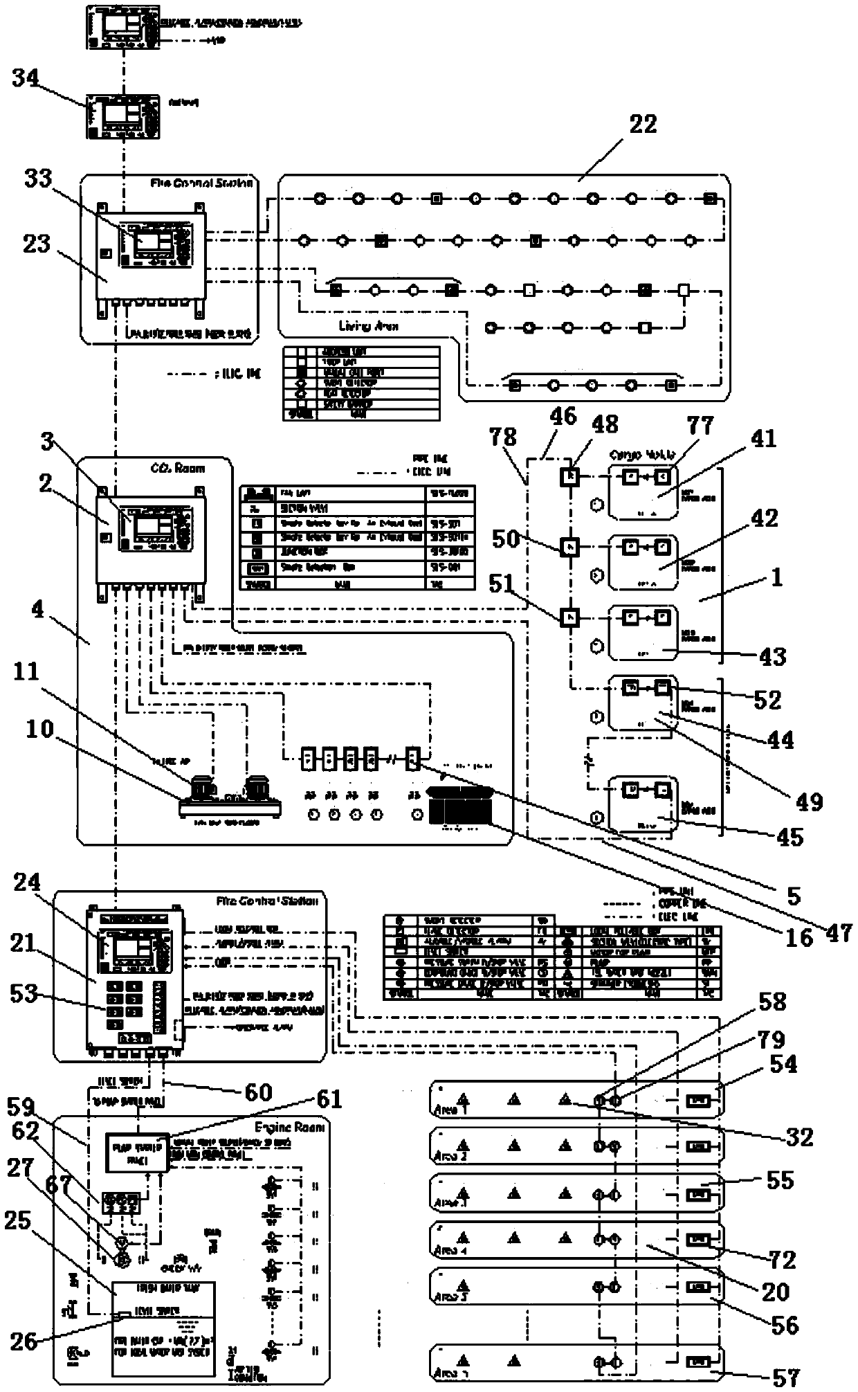 Smoke alarm for ship, alarm system and alarm methods thereof