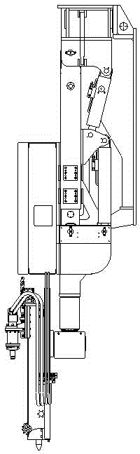 Drilling boom device of two-boom hydraulic rock bolt drilling carriage