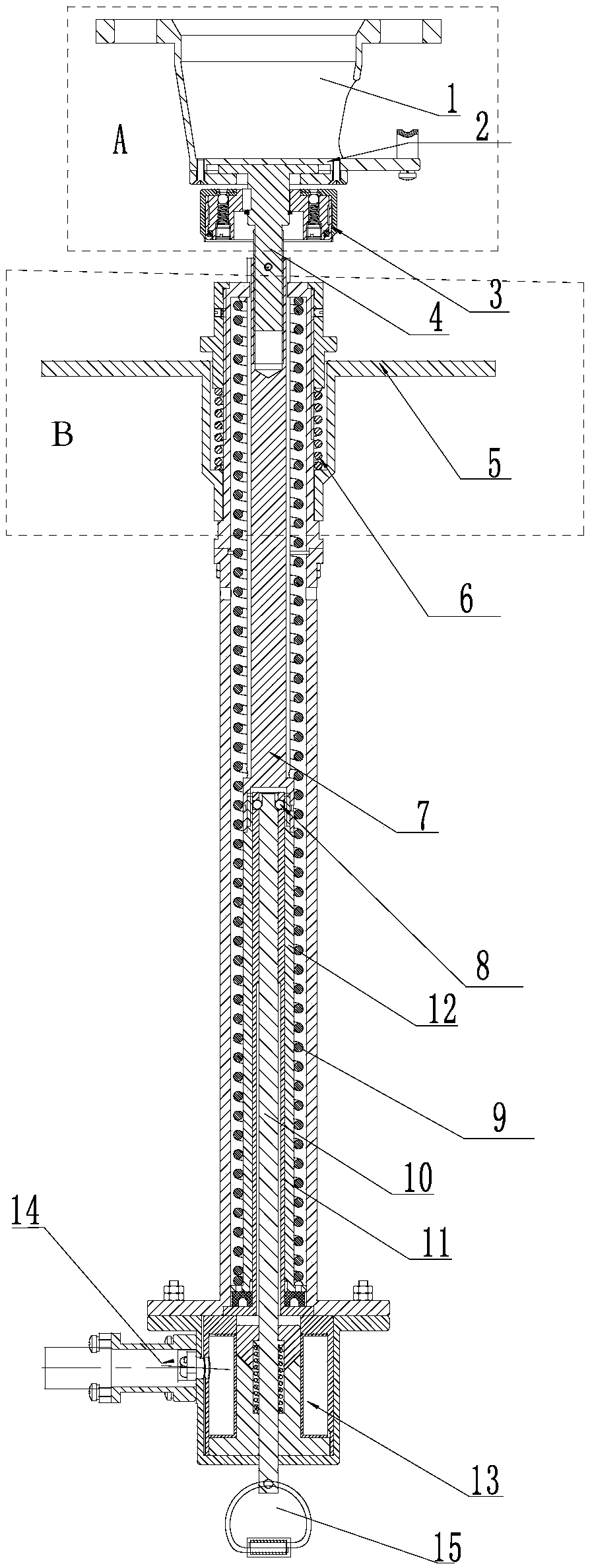 Front hand wheel locking linear separation electromagnetic separation mechanism with floating function