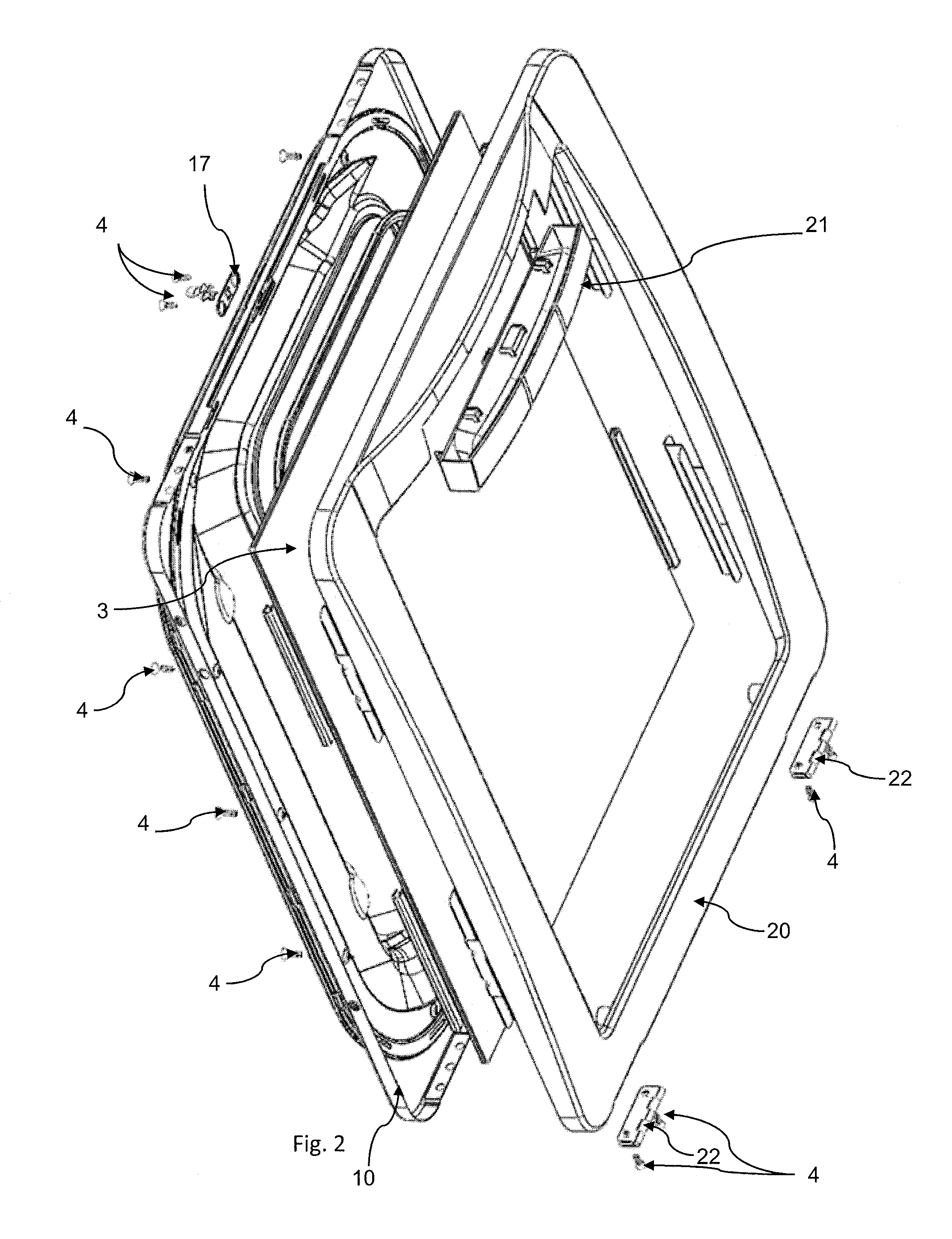 Door with glass pane for dryer