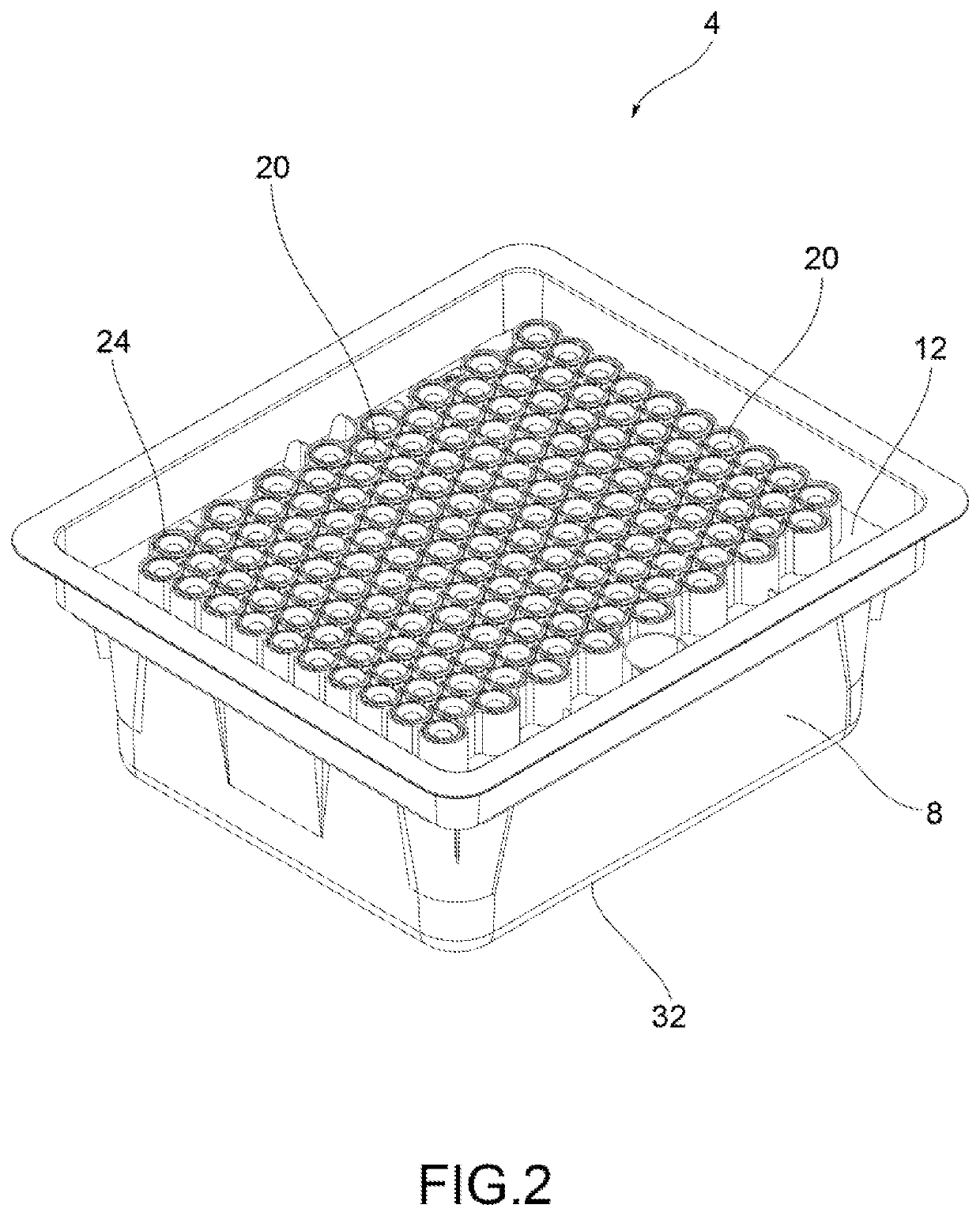 Structure for packaging containers for pharmaceutical use