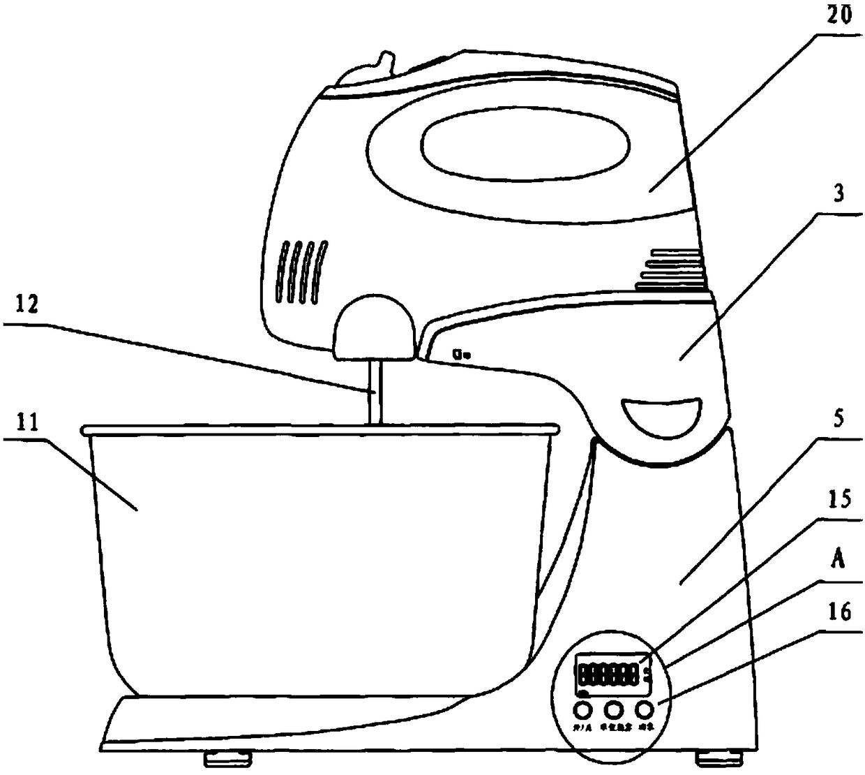 Egg beating machine with electronic scale