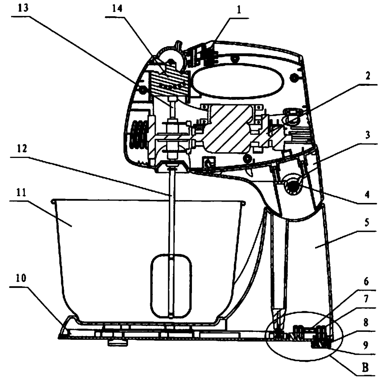 Egg beating machine with electronic scale