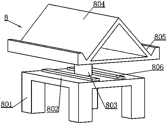 A plastic pipe fitting handling device with rainproof function