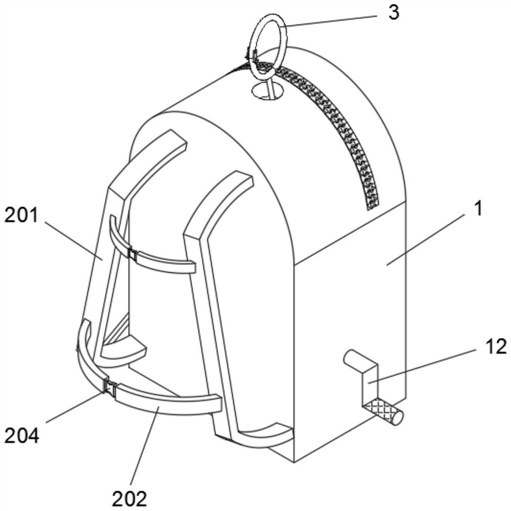 Tower crane emergency escape self-rescue knapsack type slow descent device and application method thereof