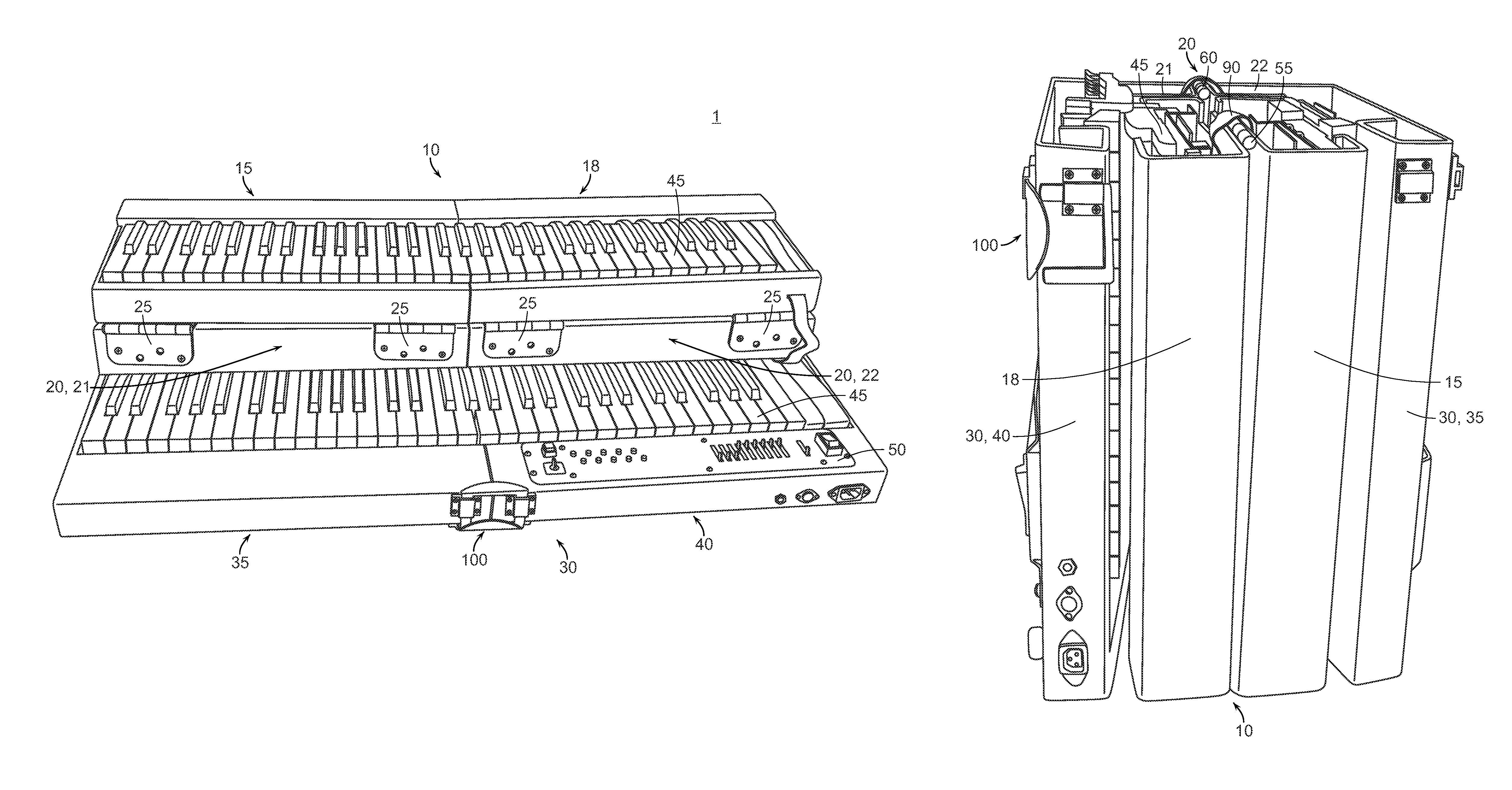 Foldable musical keyboard player