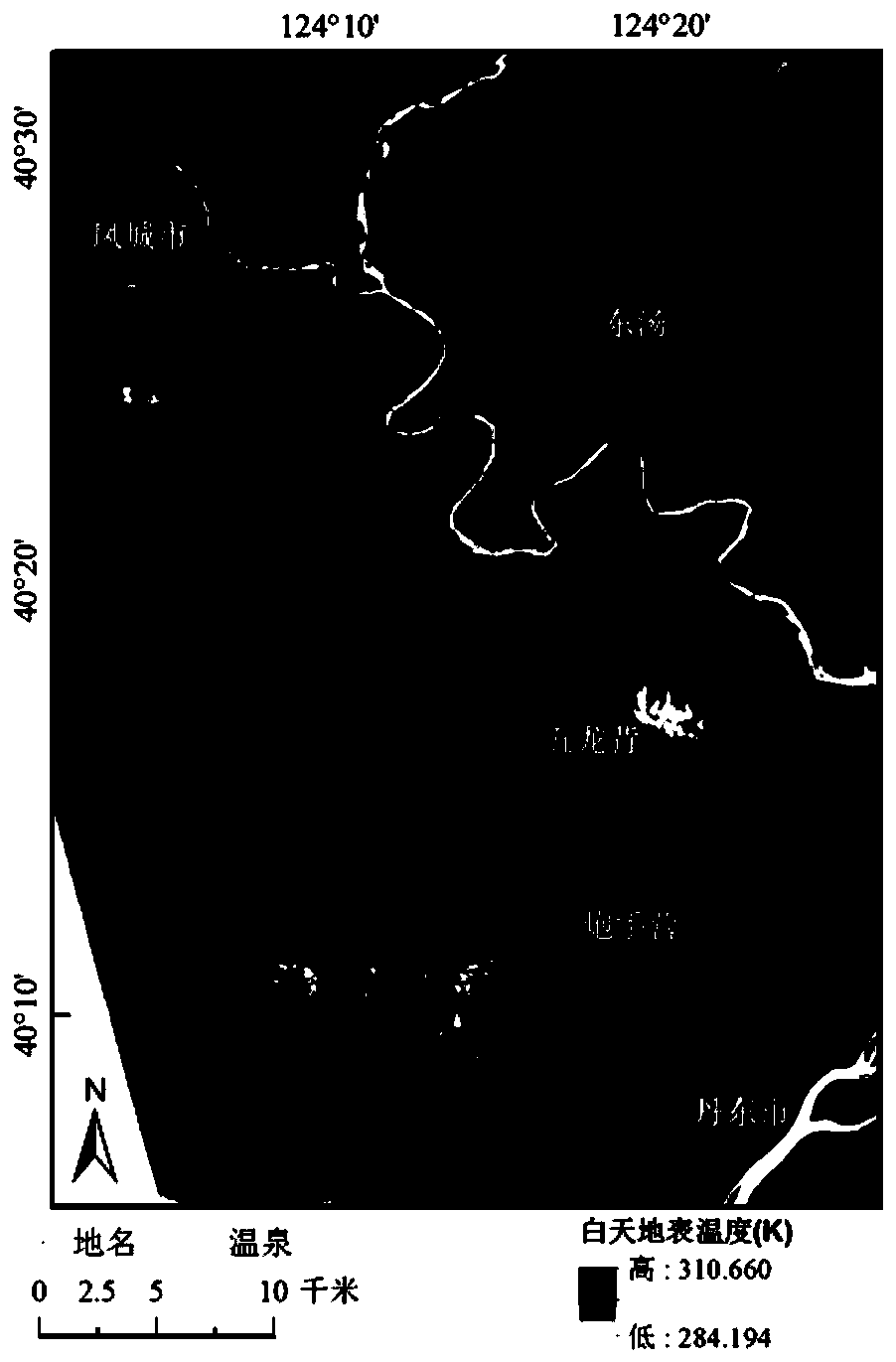 Method for delineating geothermal anomalies by using daytime and nighttime thermal infrared remote sensing