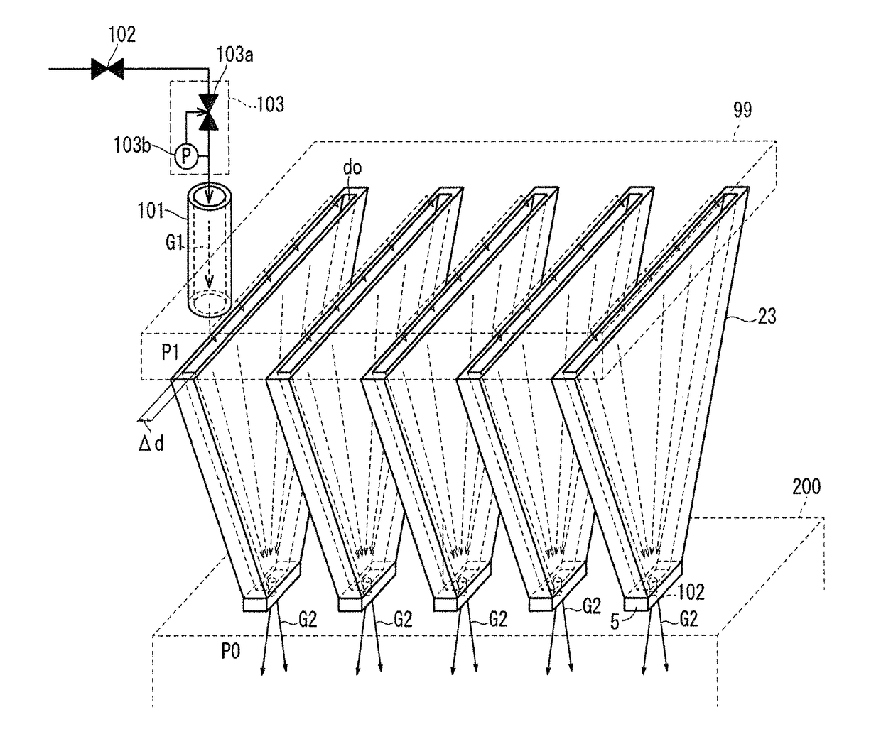 Gas jetting apparatus for film formation apparatus