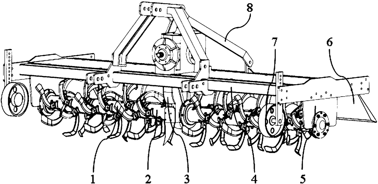 Rotary tillage knife roll vibration anti-winding and soil removing device