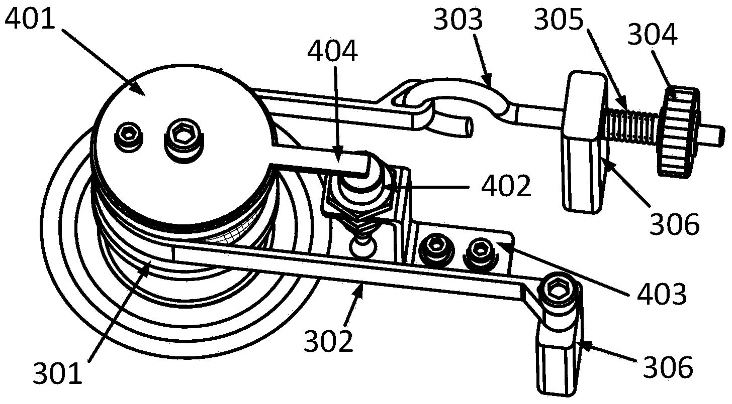 Composite material uncoiling centering adjustment device with damping function