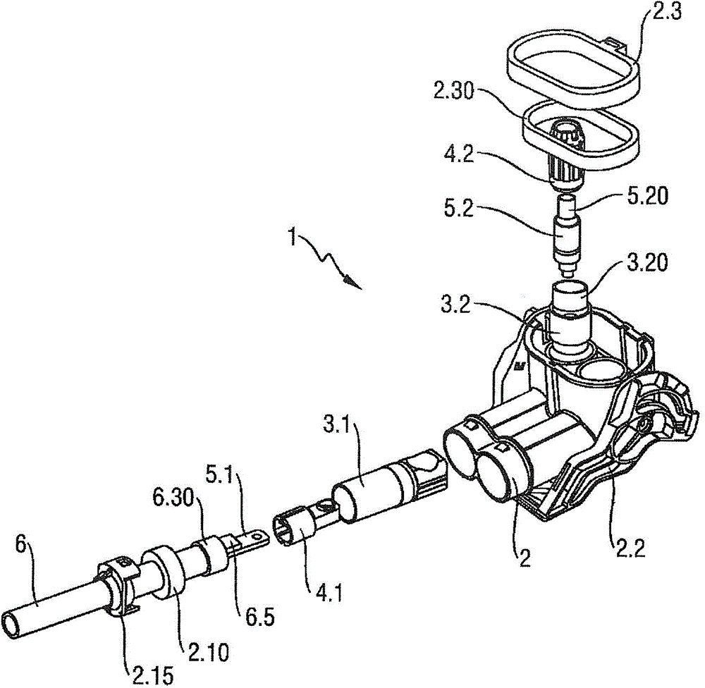 Angular high-voltage plug