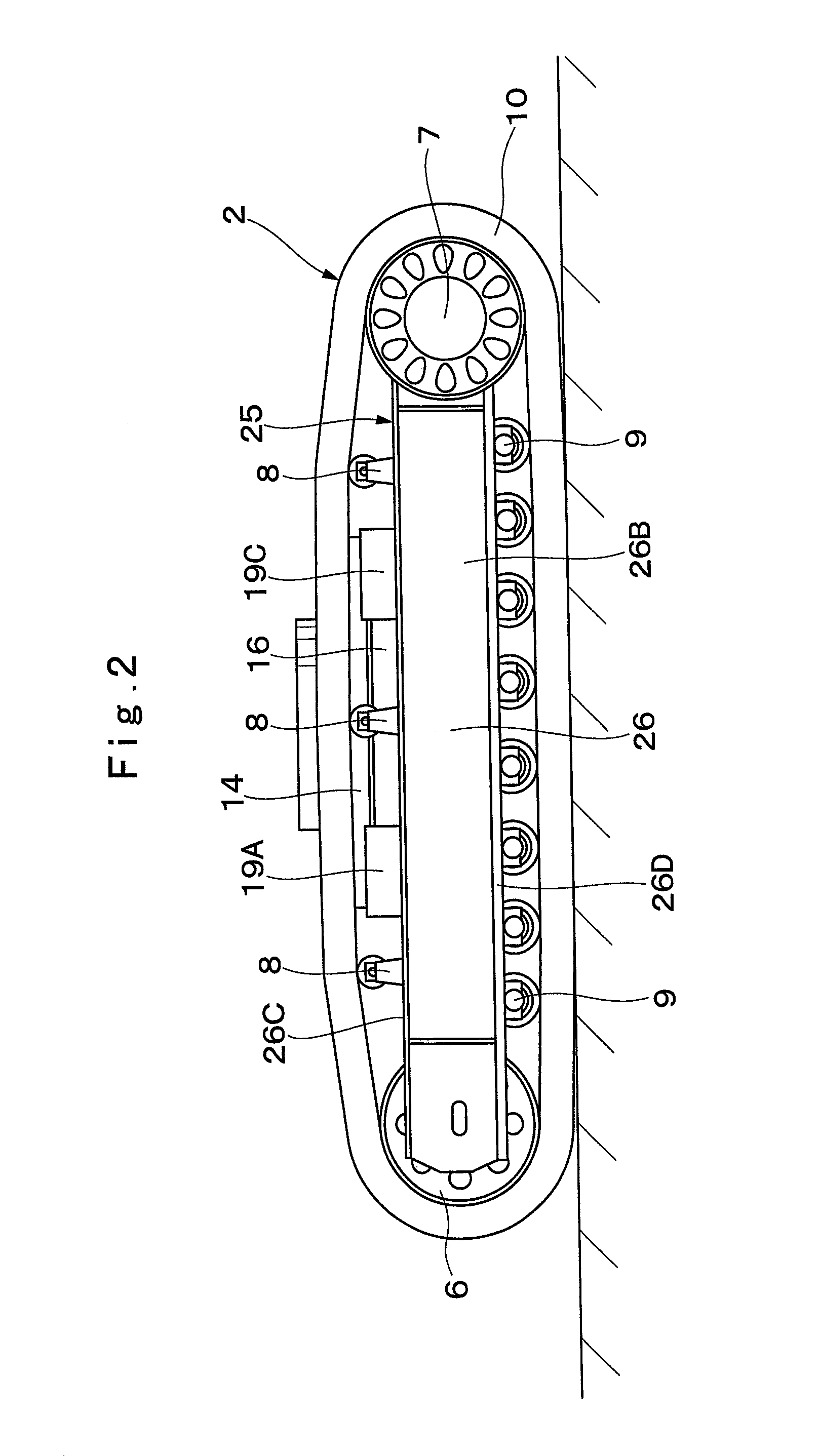 Truck frame for construction machine