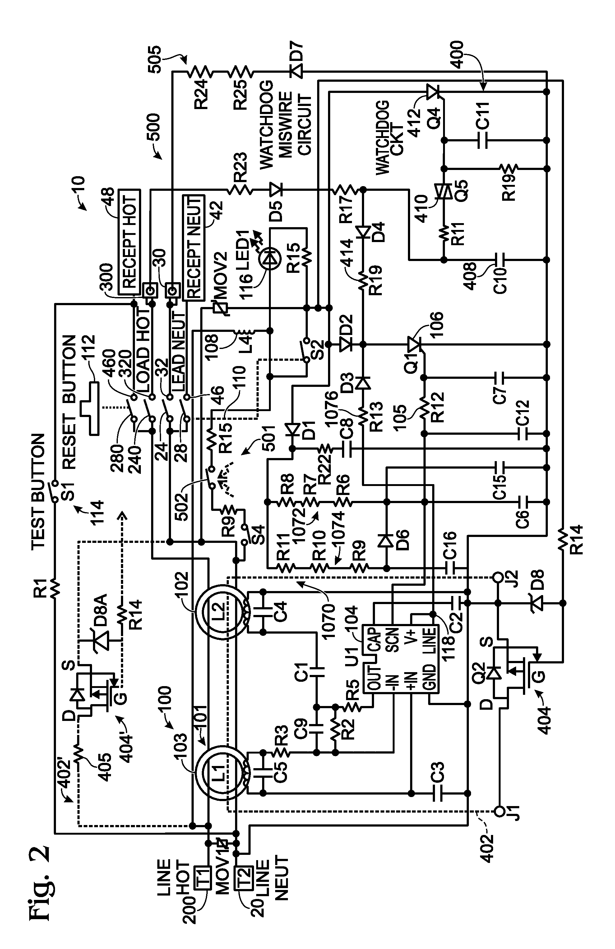 Electrical wiring device with protective features