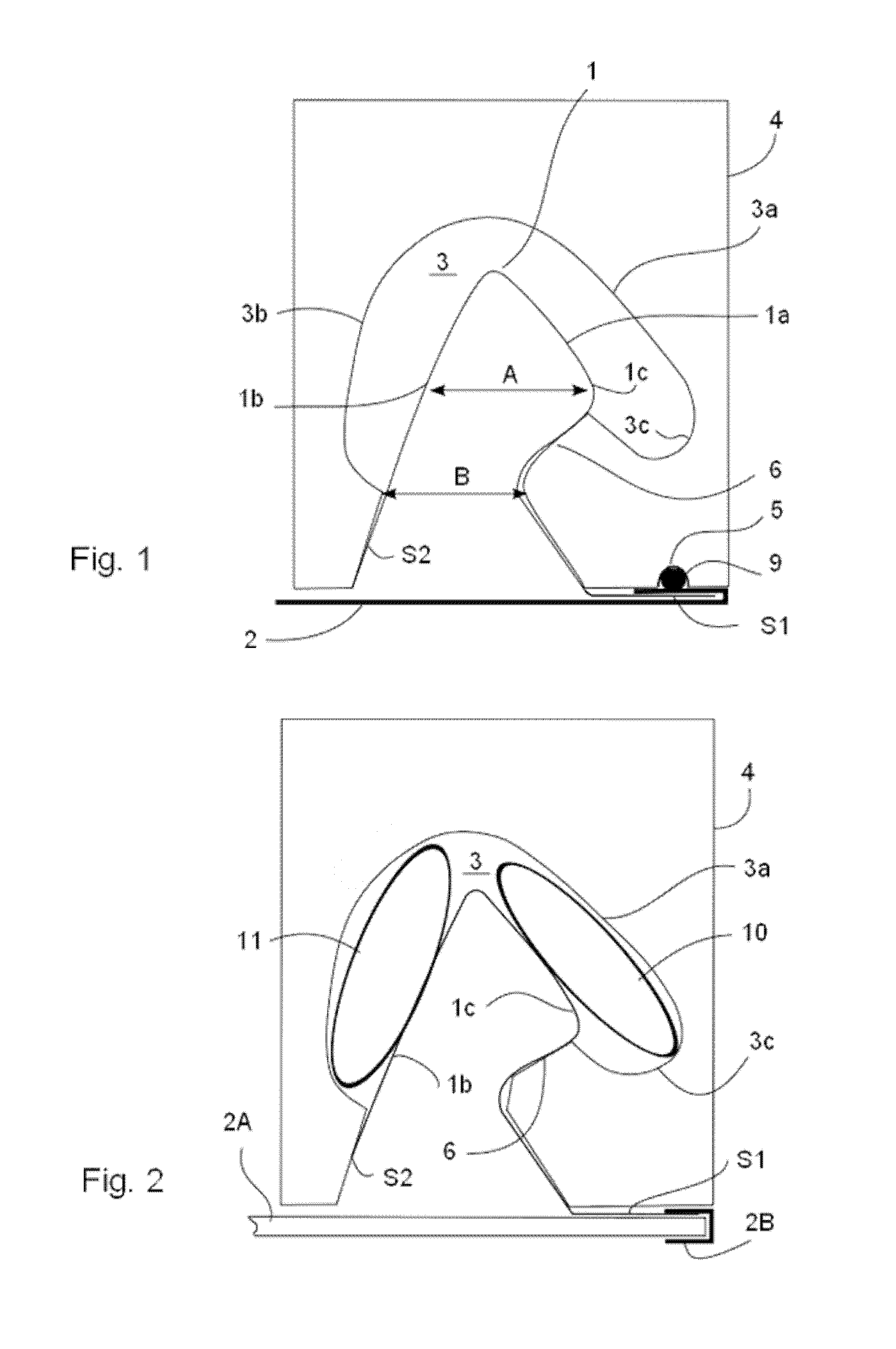 Arrangement for attaching panels to support structures, a construction support structure and fastening means, and their use in modular building elements