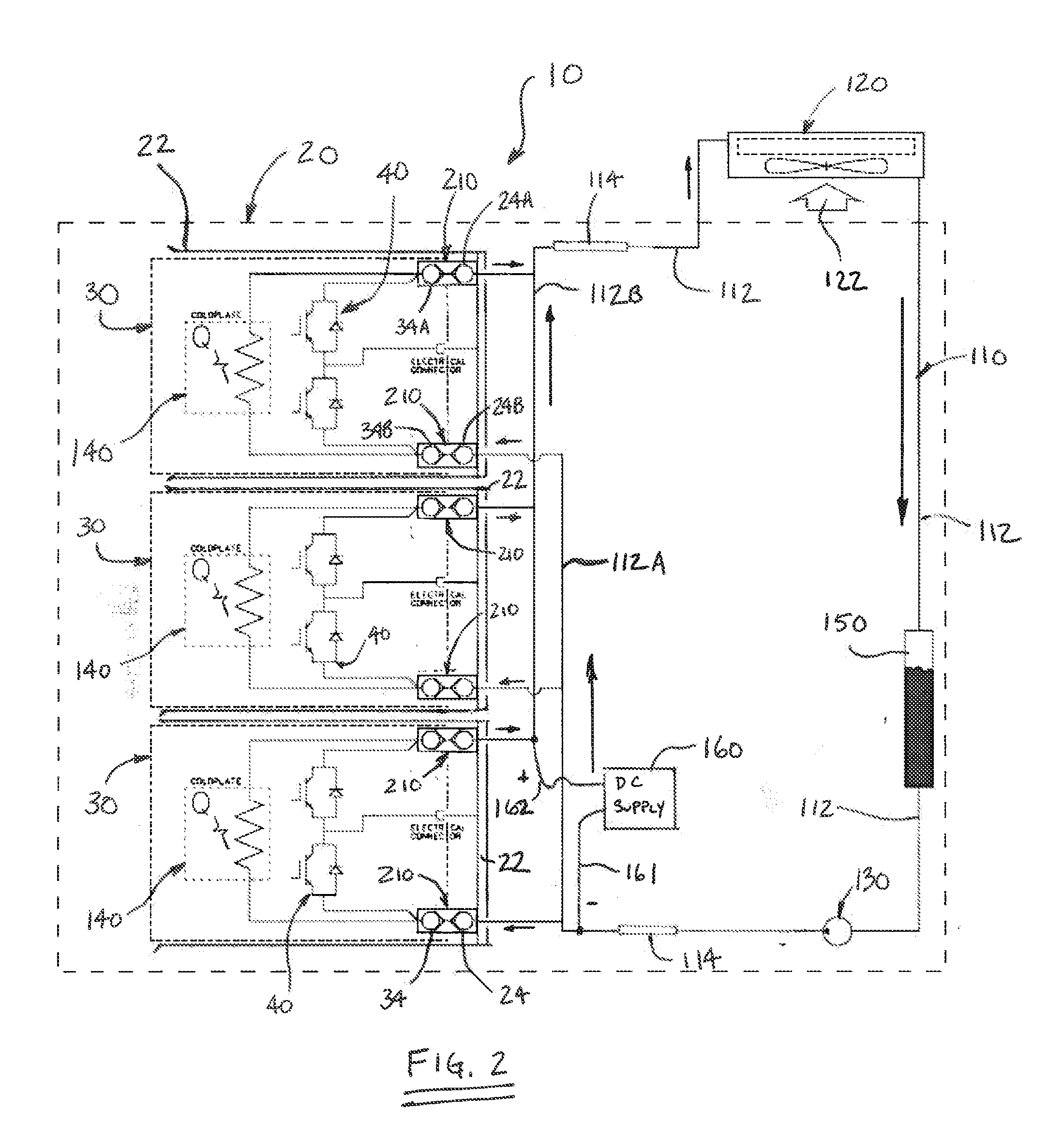 Modular high-power drive stack cooled with vaporizable dielectric fluid