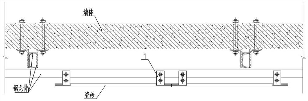 Indoor wall tile dry hanging assembly and application method thereof