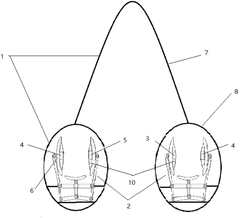 Double-shoulder sling type human electrocardiograph, pulse and oxygen blood detecting device