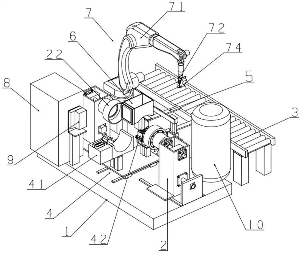 Automatic linear welding device for tank body