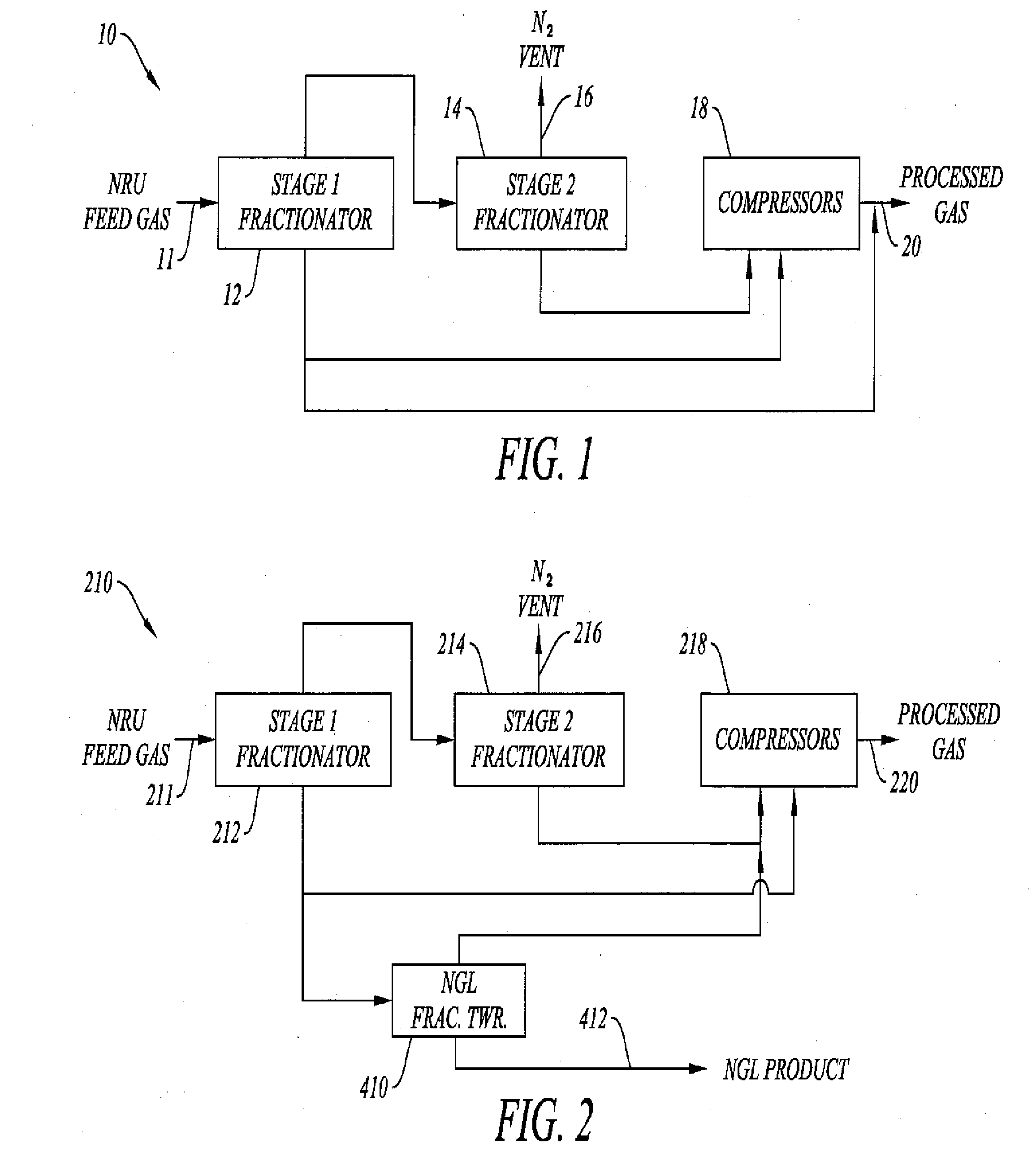 Two Step Nitrogen and Methane Separation Process