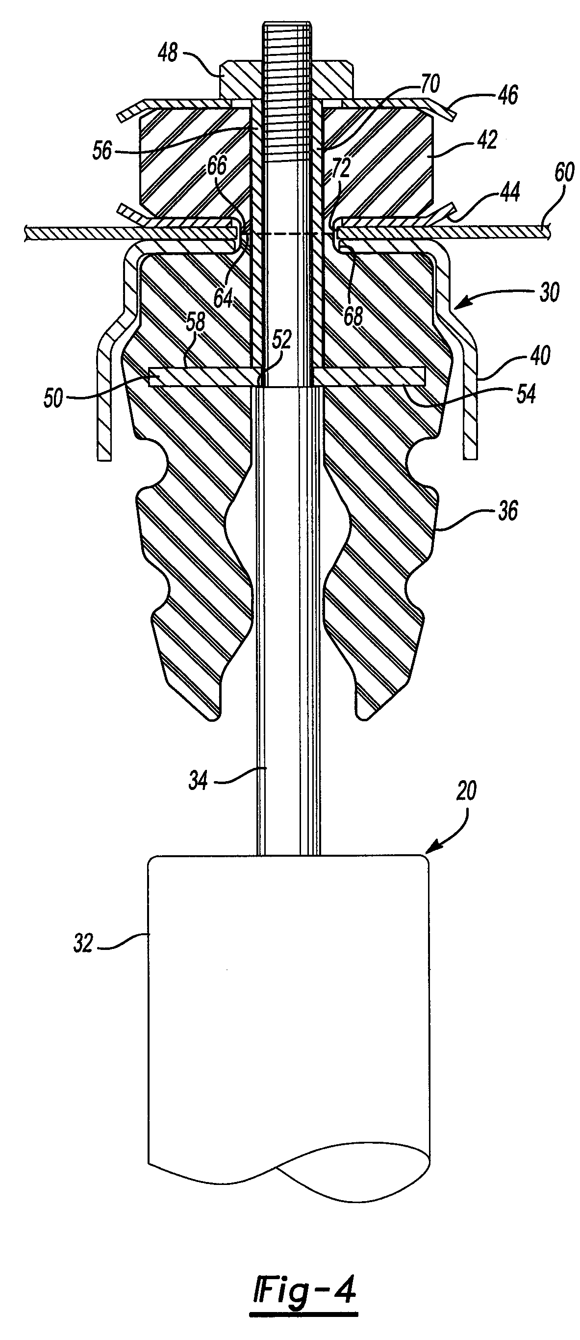 Integrated vehicle shock absorber mount and jounce bumper