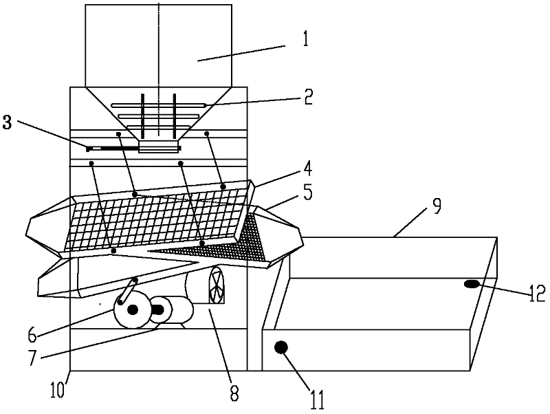 Polyethylene pipe broken material or drop material sorting and separating device