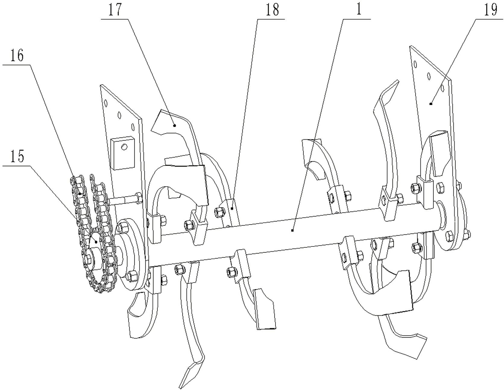 Rotary tilling and ridging and crawler conveying type whole plastic soil covering machine