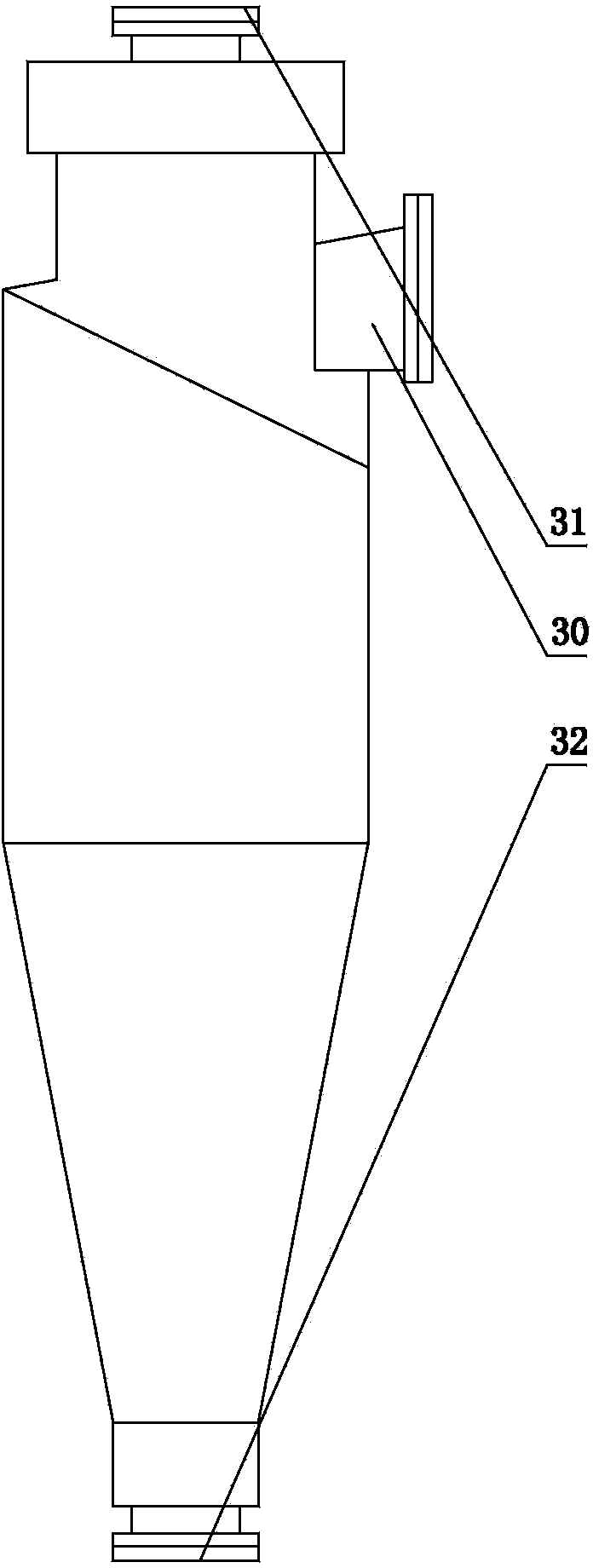 Continuous separation device for p-benzoquinone crystals