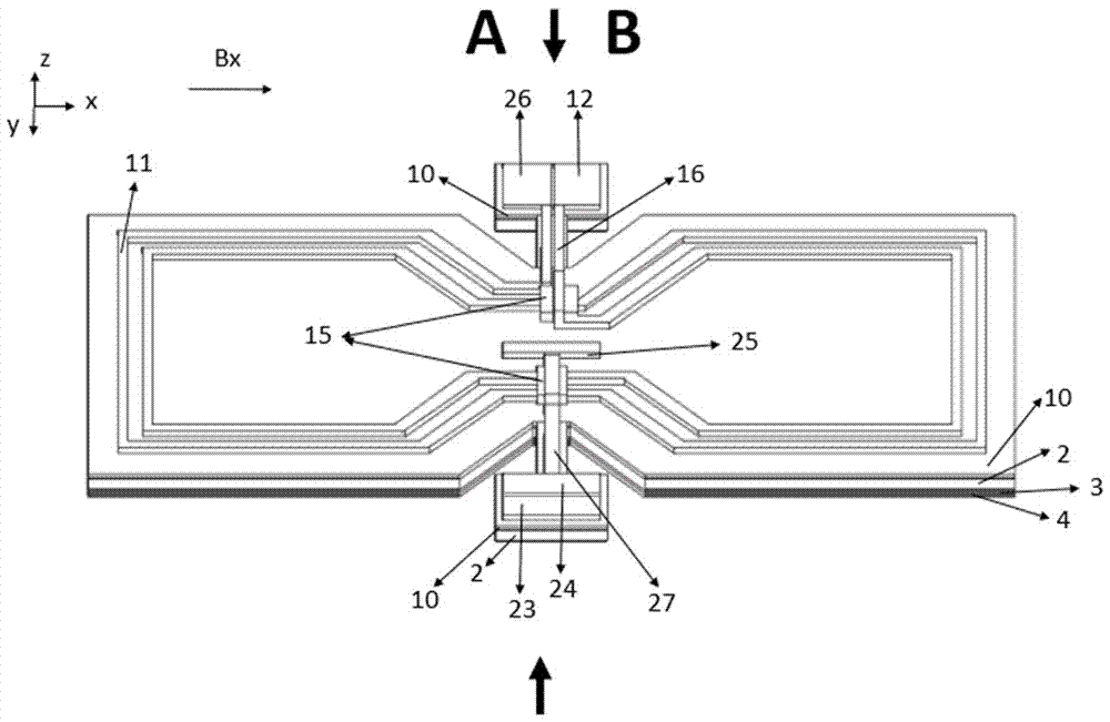 Planar torsional micro sensor for measurement of strong magnetic field