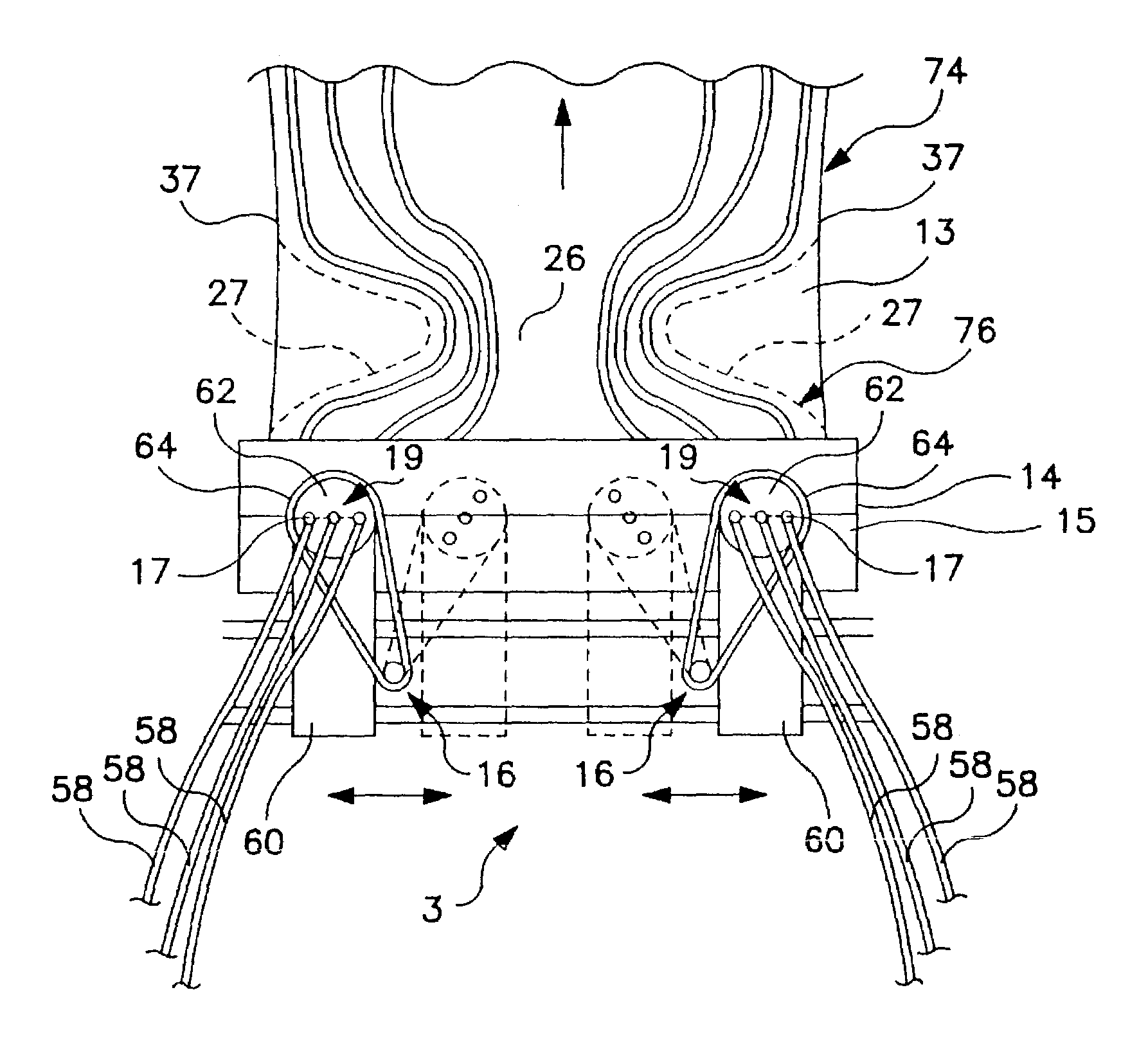 Method of optimizing spacing between elastic members in applying leg elastics