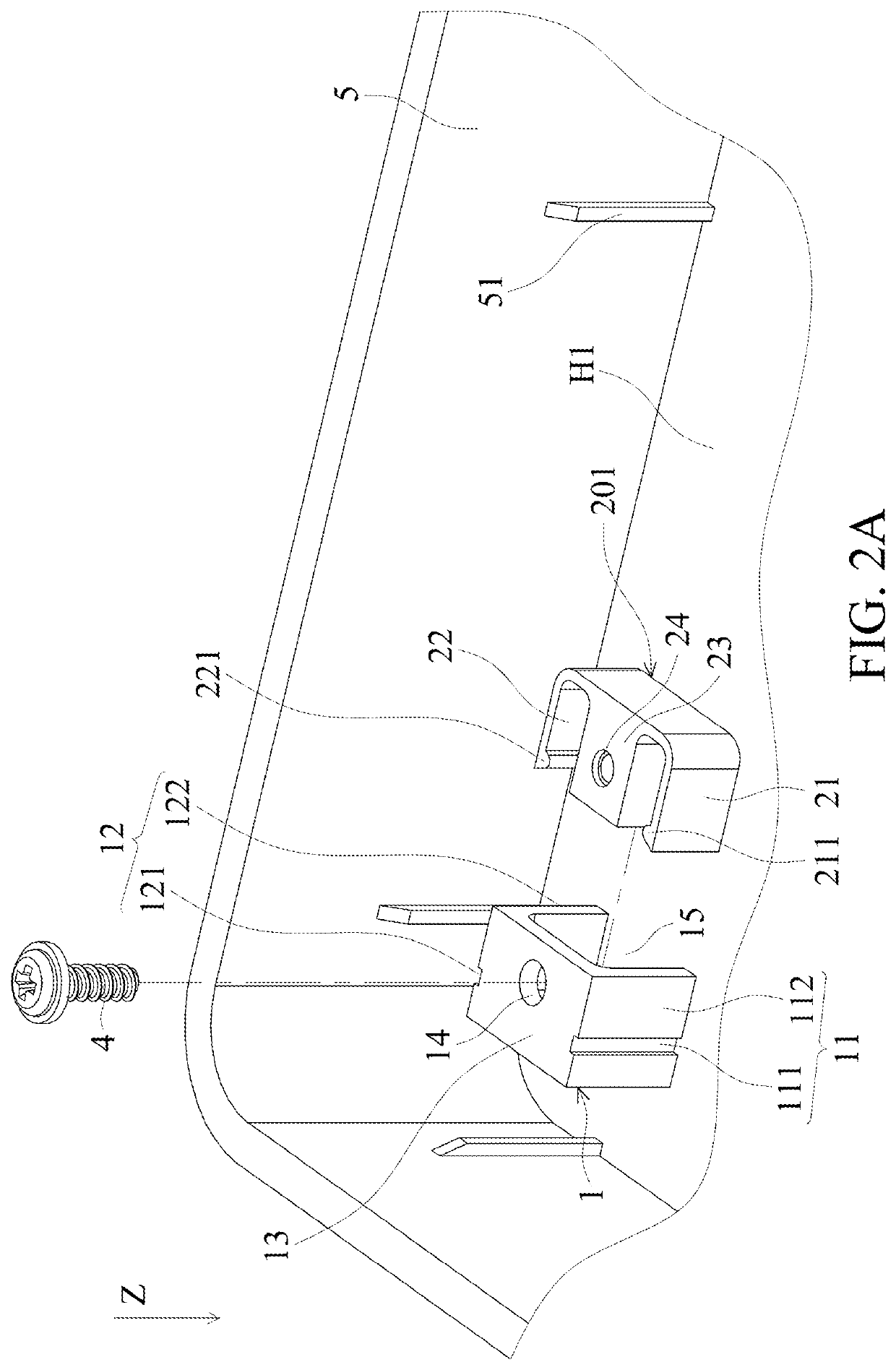 Electronic device and fastening structure thereof