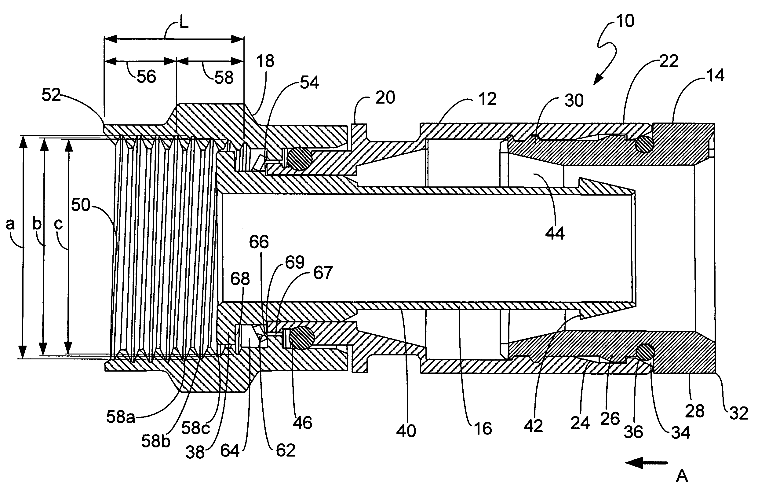 Constant force coaxial cable connector