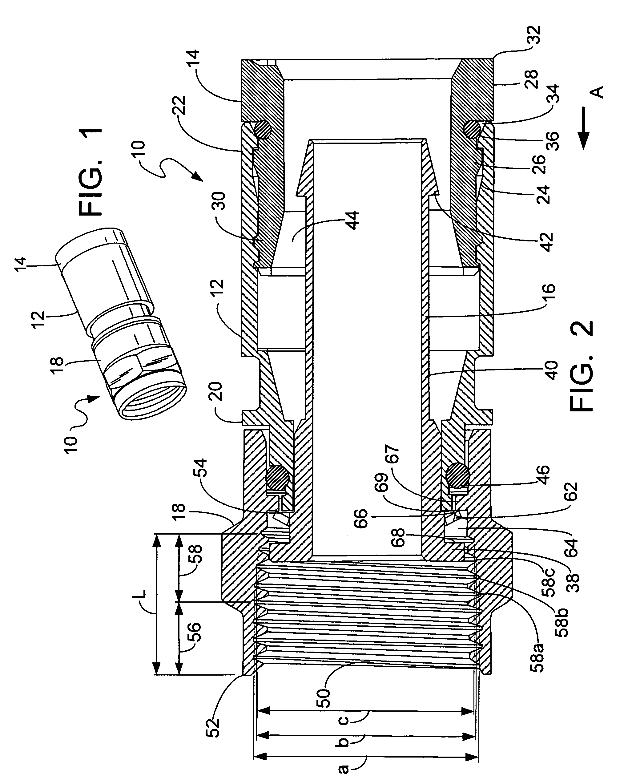 Constant force coaxial cable connector