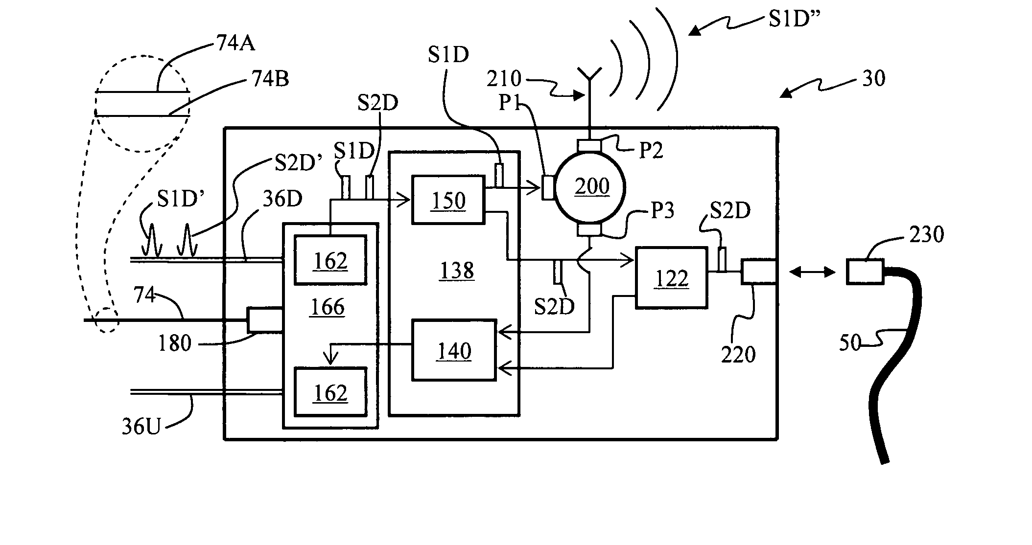 Hybrid wireless/wired RoF transponder and hybrid RoF communication system using same